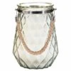 B&M Large Faceted Glass Candle With Rope Handle - Cream -B and M Store 392940 superbloom large faceted glass candle with rope handle cream 2