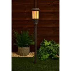 Solar Powered Flame Effect Tiki Torch -B and M Store 392994 solar powered flame effect tiki torch 3