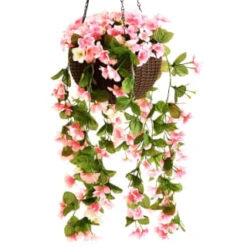 Solar Powered Artificial Floral Hanging Basket -B and M Store 393030 solar powered artificial floral hanging basket 4