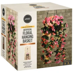 Solar Powered Artificial Floral Hanging Basket -B and M Store 393030 solar powered artificial floral hanging basket 5
