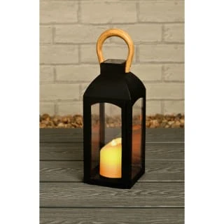 Solar Powered Wooden Effect Handle Lantern 3 Solar Powered Wooden Effect Handle Lantern - Image 2