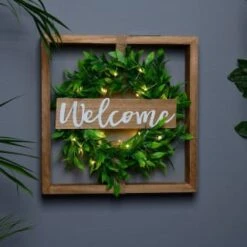 B&M Framed Foliage Solar Wall Plaque -B and M Store 393045 urban eden solar wall plaque 2