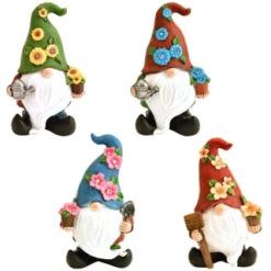 B&M Gonk Gnome Ornament With Solar Flower Hat - Blue -B and M Store 393077 gonk gnome ornament with solar flower hat group