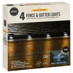 Solar Powered Fence & Gutter Lights - Black 4pk -B and M Store 393085 4pk solar powered fence and gutter lights black 3