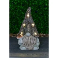 B&M Solar Rustic Gonk Gnome Ornament - Mushroom -B and M Store 393242 solar rustic gonk gnome ornament mushroom