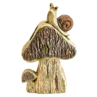 B&M Solar Rustic Mushroom Ornament With Snail 3 B&M Solar Rustic Mushroom Ornament With Snail