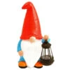 B&M Garden Gonk Ornament With Solar Lantern - Red -B and M Store 393259 garden gonk ornament with solar lantern red 2