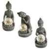 B&M Assorted Sitting Solar Buddha Garden Ornament -B and M Store 393441 sitting buddha garden ornament with solar crackle ball group