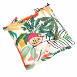 B&M Luxury Seat Pad - White Tropical Print 5 B&M Luxury Seat Pad - White Tropical Print -B and M Store 393564 luxury shower resistant seat white tropical print 2