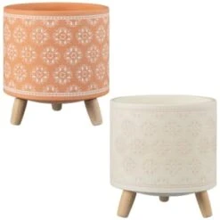 B&M Planter On Tripod Stand - Cream -B and M Store 393647 superbloom planter on tripod stand group