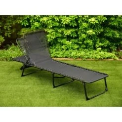 Vancouver Premium 3 Position Folding Relaxer Bed - Black -B and M Store 395731 vancouver premium 3 position folding relaxer bed 2