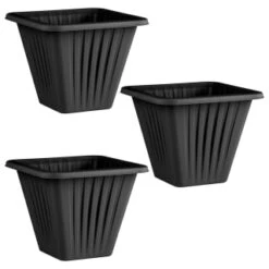 Square Planter 3pk - Black -B and M Store 397062 3 pack square planters black group