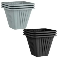 Square Planter 3pk - Black -B and M Store 397062 397063 3 pack square planters group