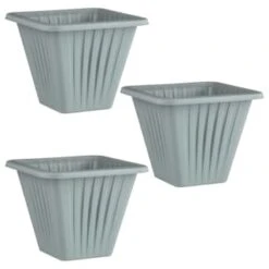Square Planter 3pk - Grey -B and M Store 397063 3 pack square planters grey group
